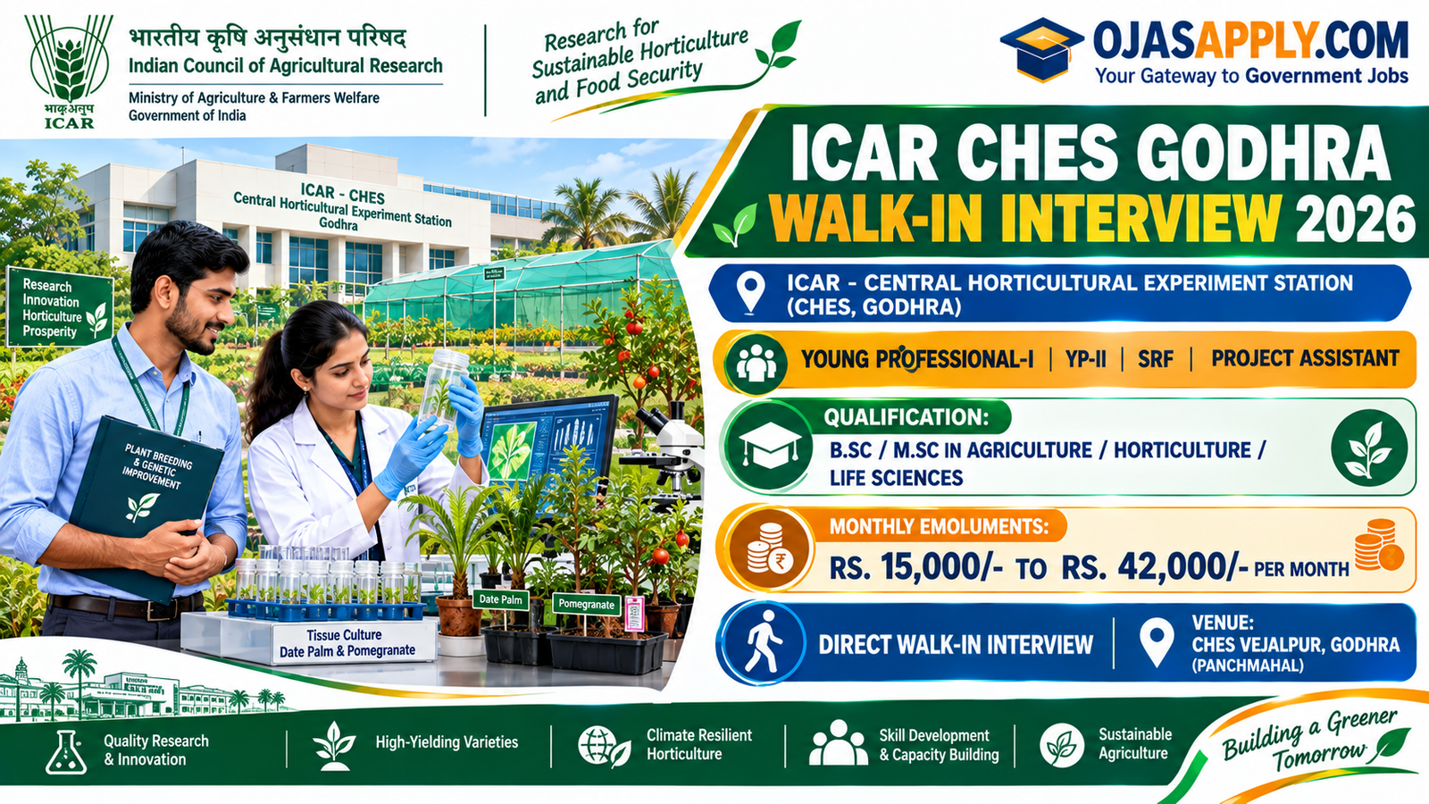 ICAR CHES Godhra Walk-in Interview 2026 Notification Banner