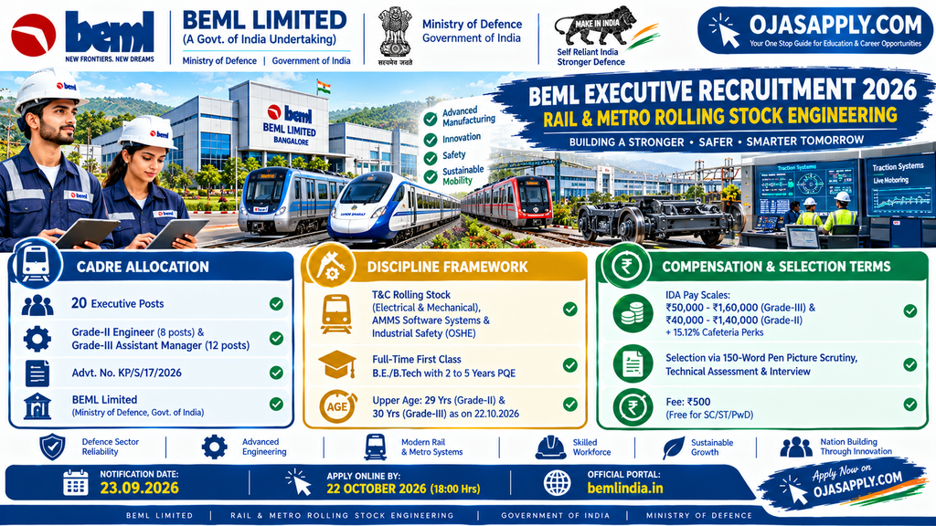 BEML Executive Recruitment 2026 Assistant Manager Engineer Infographic