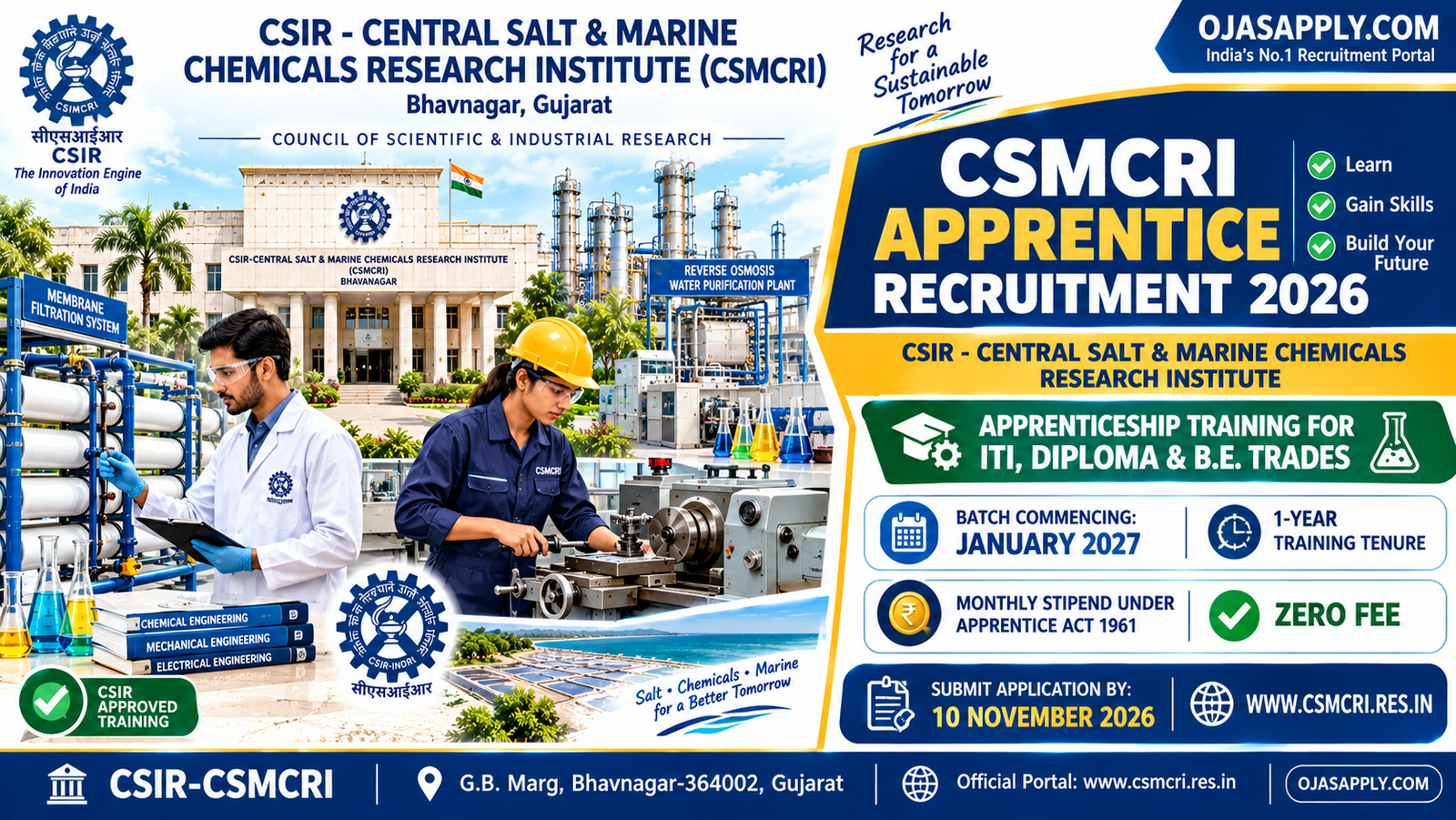 CSMCRI Apprentice Recruitment 2026 Notification Banner