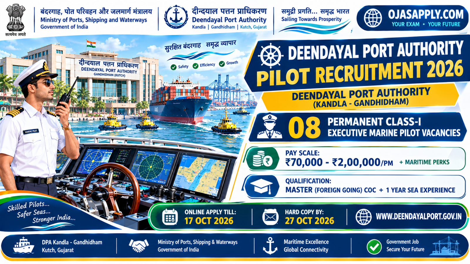 Deendayal Port Authority Pilot Recruitment 2026 Notification Banner