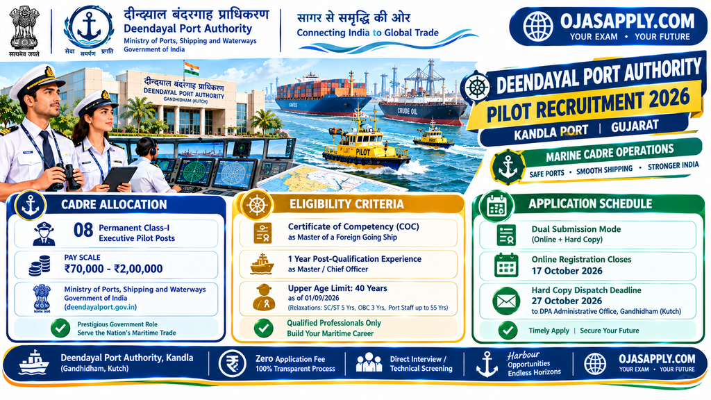 Deendayal Port Authority Pilot Recruitment 2026 Eligibility Salary Infographic