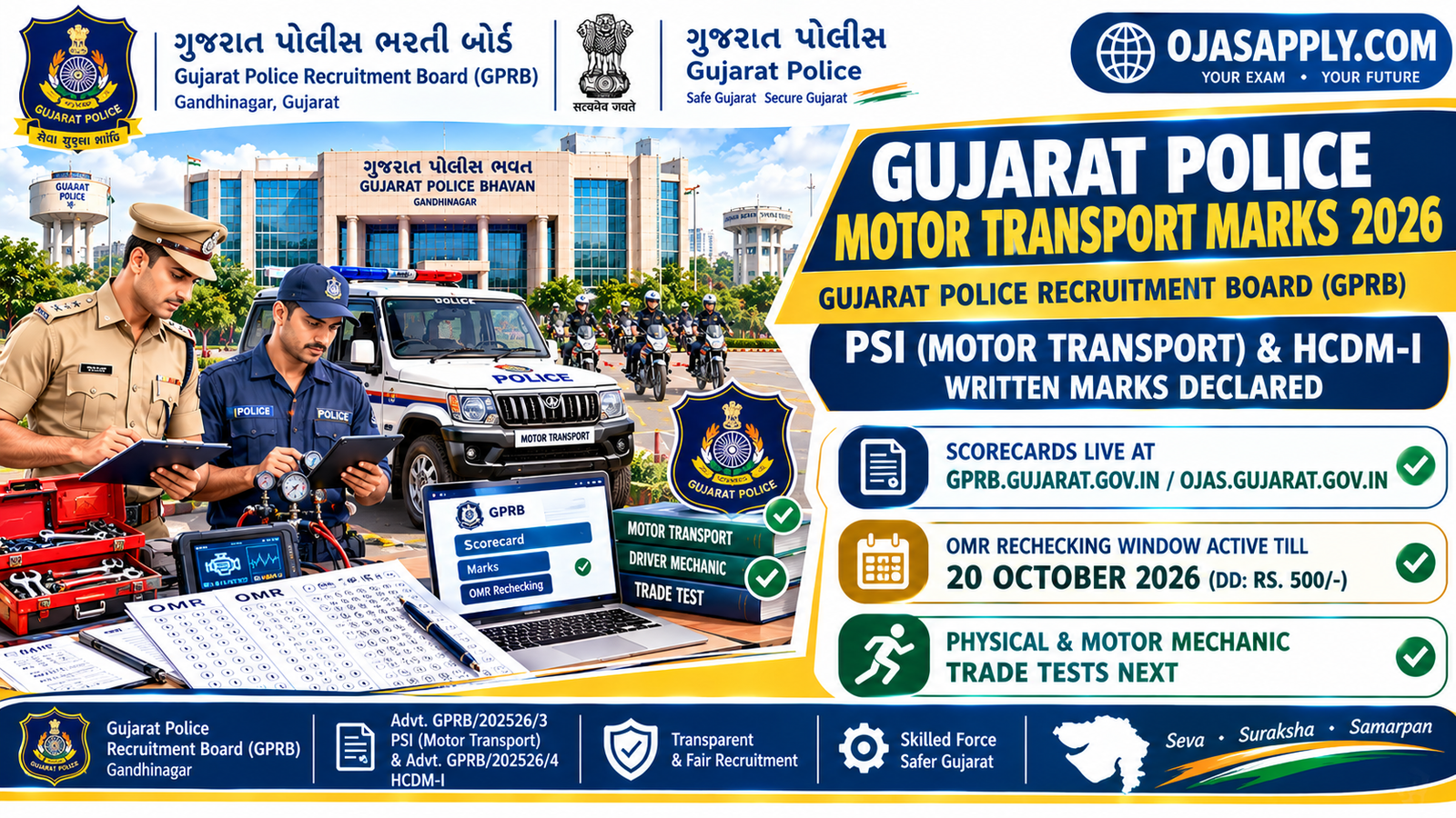 Gujarat Police Motor Transport Marks 2026 Notification Banner