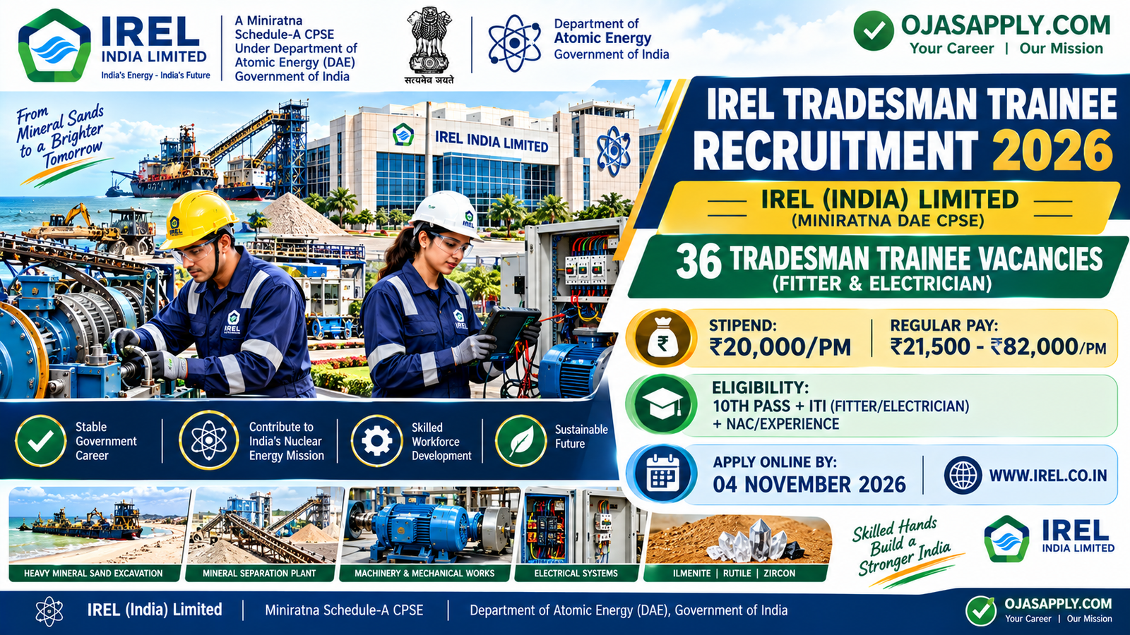 IREL Tradesman Trainee Recruitment 2026 Notification Banner