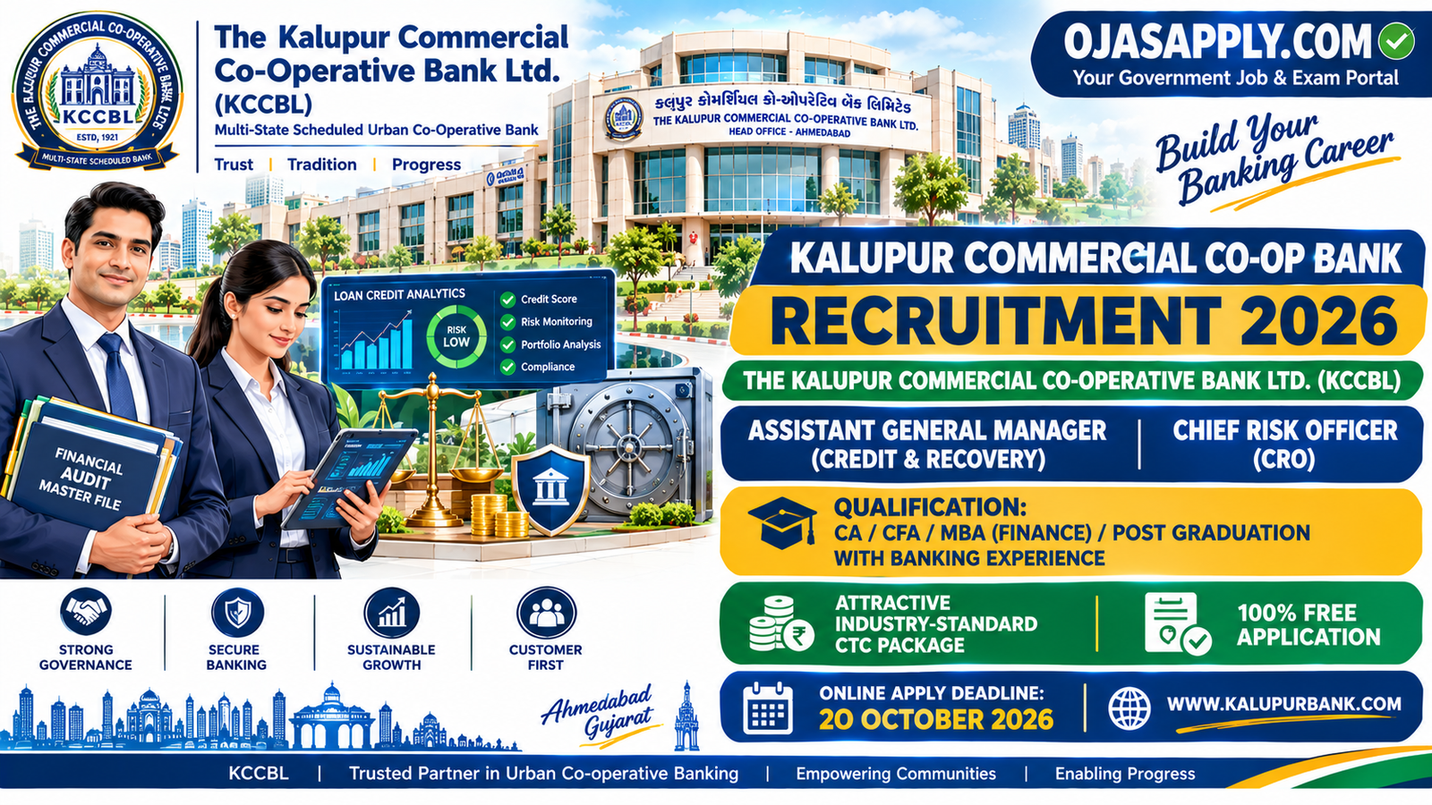 Kalupur Commercial Co-Op Bank Recruitment 2026 Notification Banner