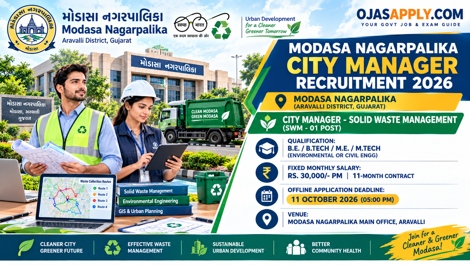 Modasa Nagarpalika City Manager Recruitment 2026 Notification Banner