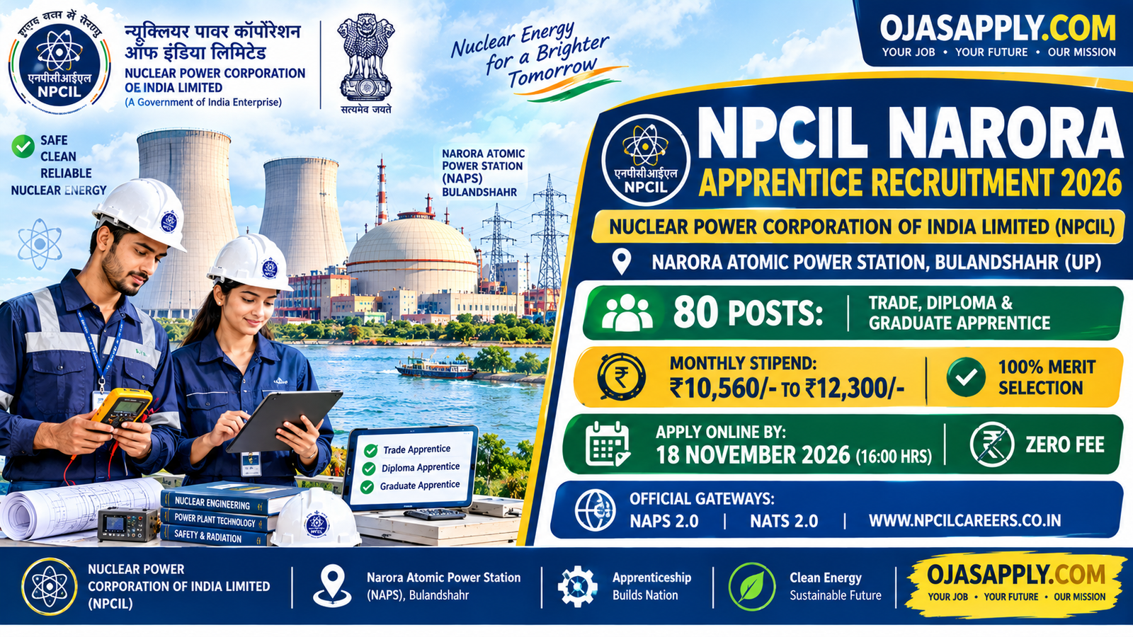 NPCIL Narora Apprentice Recruitment 2026 Notification Banner