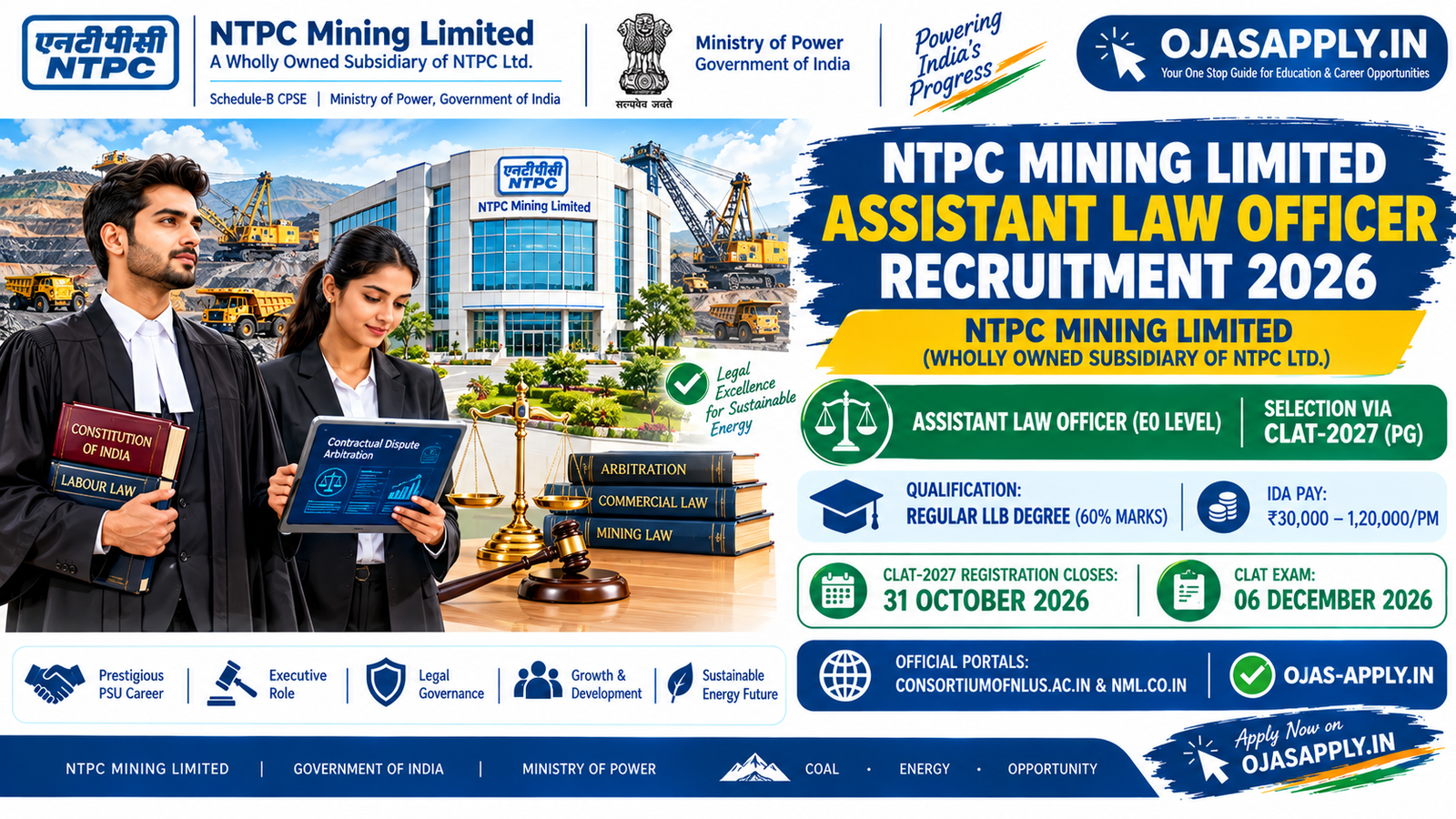 NTPC Mining Limited Assistant Law Officer Recruitment 2026 Notification Banner