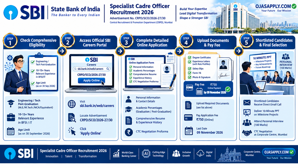 SBI Specialist Cadre Officer Recruitment 2026 Step by Step Online Application Flowchart